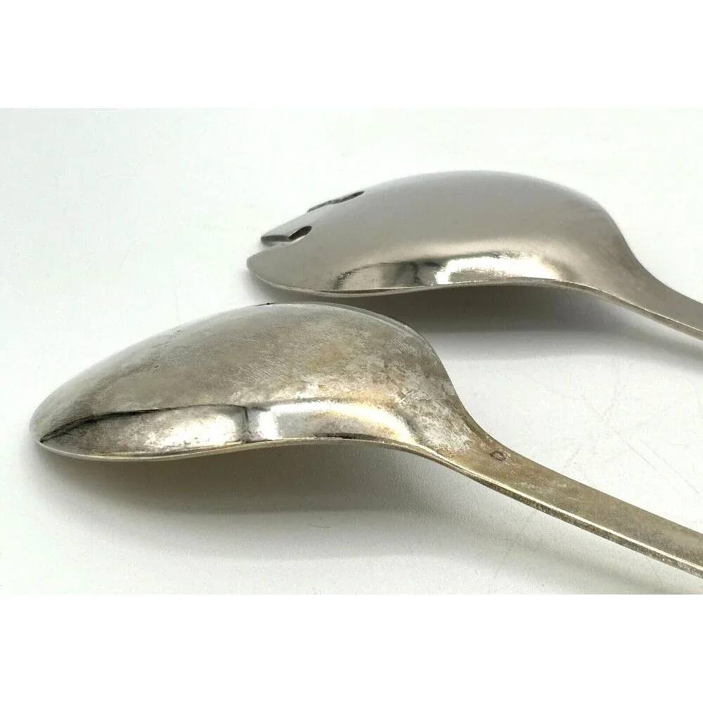 Vintage Silver Plated Salad‎ Serving Fork (Spork) and Spoon Made in Italy 9”